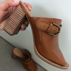 Madewell open heel and toe chunky heels